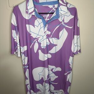 Men's Swannies Purple Hawaiian Golf Shirt